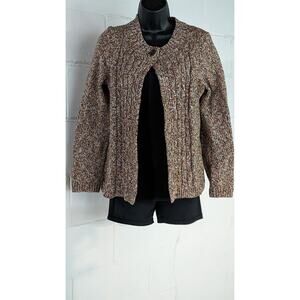 Christopher & Banks Cable Knit Cardigan Sweater Button Front MultiColor Small